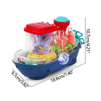 Underwater Symphony Transparent Musical Land Ship Toy With Dazzling Lights